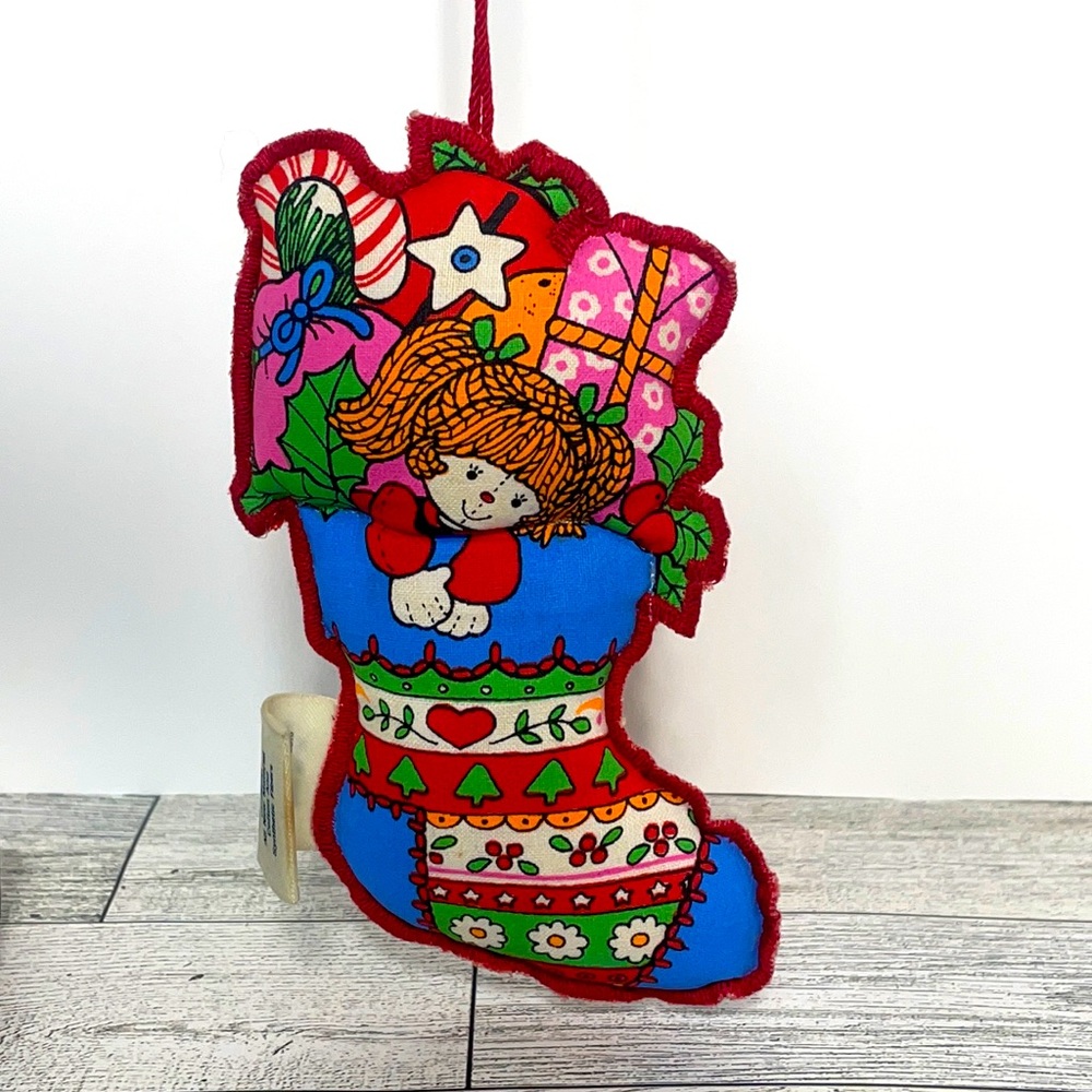 1979 Vintage Stuffed Full Stocking Hallmark with Girl doll/Boy doll
